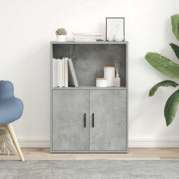 Berkfield Durable Bookcase Concrete Grey 60X24X85 Cm Engineered Wood - thumbnail 3