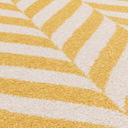 Furniturebox Uk Chevron Yellow & Cream Rug 200X290 - thumbnail 5