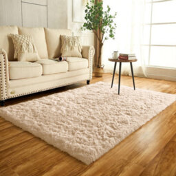Ameha Living Room 120 X 170 Cm Fluffy Shaggy Beige Area Rugs For Bedroom Modern Super Soft Plush Carpet Non-Slip Non Shedding Rug - thumbnail 8