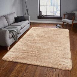 Ameha Living Room 120 X 170 Cm Fluffy Shaggy Beige Area Rugs For Bedroom Modern Super Soft Plush Carpet Non-Slip Non Shedding Rug - thumbnail 3