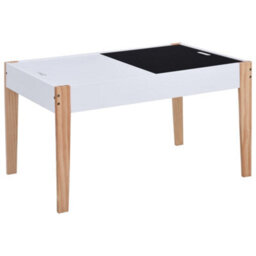 Vidaxl 3 Piece Kids Storage Chalkboard Table Chair Set Black And White Kids Table And Chair Sets - thumbnail 4