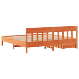 Berkfield Bed Frame Without Mattress Wax Brown 180X200 Cm Super King Solid Wood Pine - thumbnail 8