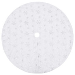 Berkfield Luxury Christmas Tree Skirt White 90 Cm Faux - thumbnail 2