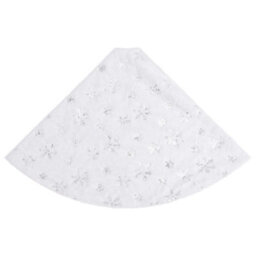 Berkfield Luxury Christmas Tree Skirt White 90 Cm Faux - thumbnail 3