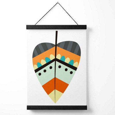 Artze Wall Art Tribal Leaf Art Print With Black Frame Size: A4 - image 1