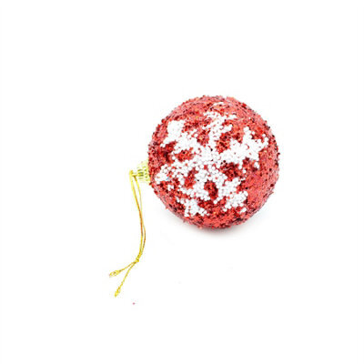 Shatchi 12 Red Glitter Christmas Tree Baubles Soft Foam Xmas Home Decor - image 1