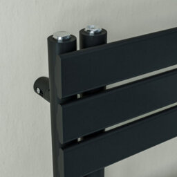 Agadon Lola Open Electric Designer Panel Towel Radiator - 1200 X 600 mm Black - 600 W Smart Heating Element - thumbnail 3