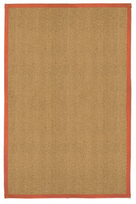 Brown, Orange Herringbone Weave Medium Rug, (L)150Cm X (W)100Cm - image 1