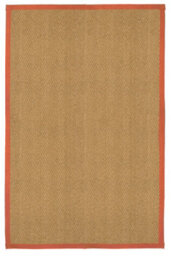 Brown, Orange Herringbone Weave Medium Rug, (L)150Cm X (W)100Cm - thumbnail 1