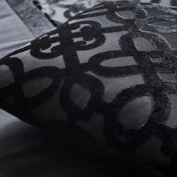 Catherine Lansfield Lattice Cut Velvet 43X43Cm Cushion Black - thumbnail 2