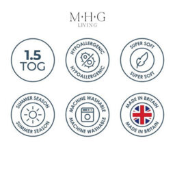 MHG Living 1.5 Tog Summer Duvet - Lightweight Striped Microfibre Duvet, Breathable & Hypoallergenic - thumbnail 8
