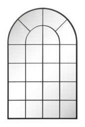 Mirroroutlet The Arcus Black Framed Arched Window Leaner/wall Mirror 190 X 120Cm - thumbnail 2