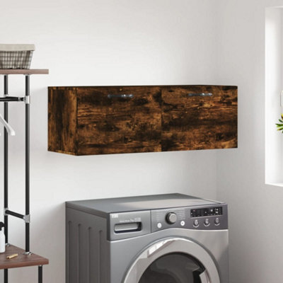 Berkfield Wall Cabinet Smoked Oak 100X36.5X35 Cm Engineered Wood - image 1