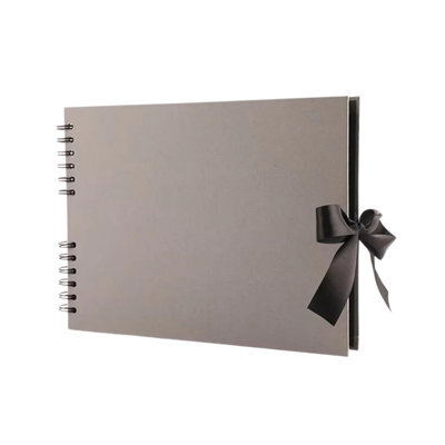 Woodside Home Living Ribbon Tie Scrap Book Style Photo Album 29Cm X 21.5Cm - Grey - image 1