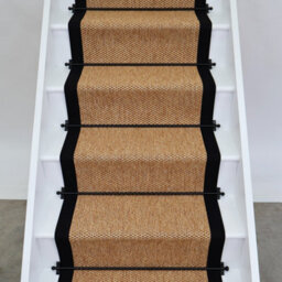 RainbowHome Marlowe Stair Runner With 100% Cotton Black Border 65Cm X 650Cm - thumbnail 1