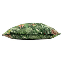 Paoletti Amazon Creatures Tropical Velvet Piped Feather Filled Cushion - thumbnail 2