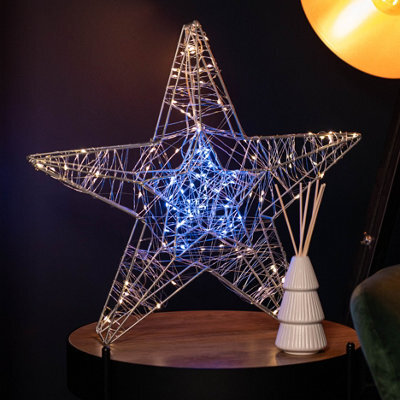 Samuel Alexander 55Cm Light Up Double Star Silhouette Christmas Decoration With 240 Cool & Warm White Leds - image 1