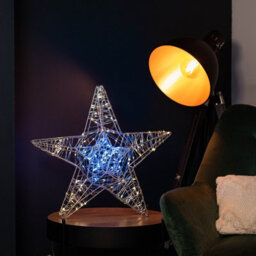 Samuel Alexander 55Cm Light Up Double Star Silhouette Christmas Decoration With 240 Cool & Warm White Leds - thumbnail 2
