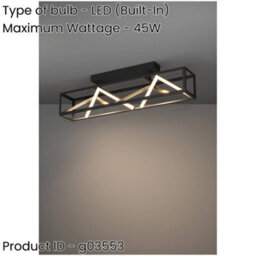 Loops Stylish Modern Black And Gold Ceiling Light For Indoor Spaces - thumbnail 2