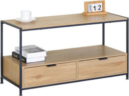 Celino Coffee Table With Storage 2 Drawer Oak Effect Living Room Furniture Home Decor - thumbnail 3
