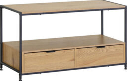 Celino Coffee Table With Storage 2 Drawer Oak Effect Living Room Furniture Home Decor - thumbnail 2