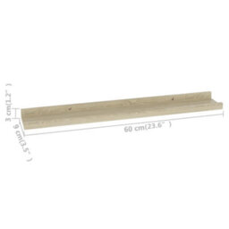 Berkfield Wall Shelves 4 Pcs Sonoma Oak 60X9X3 Cm - thumbnail 9