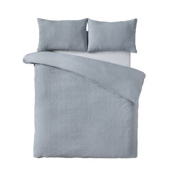 Catherine Lansfield Crinkle Seersucker Super King Duvet Cover Set With Pillowcases Blue - thumbnail 4