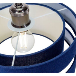 Happy Homewares Contemporary Quality Blue Linen Fabric Triple Tier Ceiling Pendant Light Shade - thumbnail 3