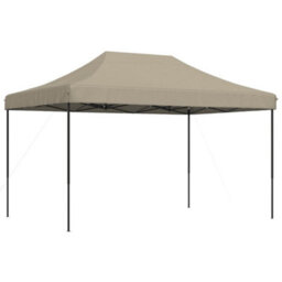 Walplus Foldable Party Tent Garden Gazebo Canopy Pop-Up Taupe 440X292X315 Cm - thumbnail 5