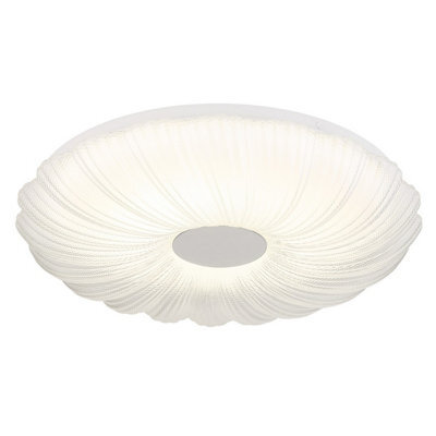 Luminosa Lighting Luminosa Cavendish Patterned Glass Flush Ceiling Light White Led 2700-6000K - image 1