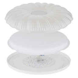 Luminosa Lighting Luminosa Cavendish Patterned Glass Flush Ceiling Light White Led 2700-6000K - thumbnail 4