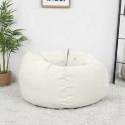 rucomfy Beanbags Rucomfy Veneto Classic Bean Bag For Adults - Cream Soft Lounge Chair - thumbnail 1