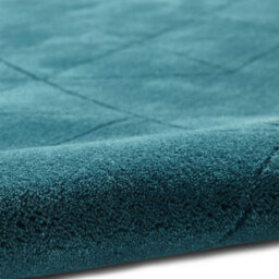 Green Geometric Luxurious Modern Plain Wool Chequered Rug For Bedroom & Living Room-120Cm X 170Cm - thumbnail 4