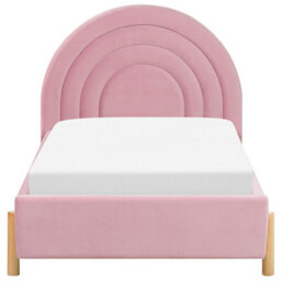 Beliani Kids Bed Velvet Anet 90 X 200 Cm (Eu Single) Pink - thumbnail 4