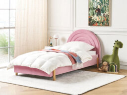 Beliani Kids Bed Velvet Anet 90 X 200 Cm (Eu Single) Pink - thumbnail 2