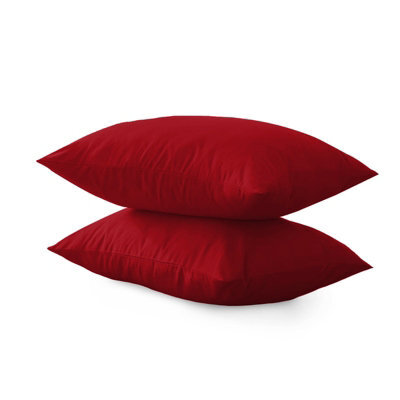 Bedlooms Red Free Plain Brushed Microfiber Pillowcase 50Cm X 75Cm, Soft Hypoallergenic Sofa Pillow And Bed Pillow, Set Of 2 - image 1