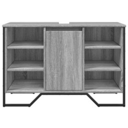 Berkfield Bathroom Sink Cabinet Grey Sonoma 91X35X60 Cm Engineered Wood - thumbnail 4
