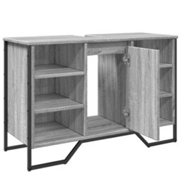 Berkfield Bathroom Sink Cabinet Grey Sonoma 91X35X60 Cm Engineered Wood - thumbnail 8