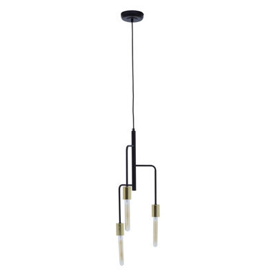Orsina Dual-Tone Pendant Ceiling Lamp In Black & Gold, Trio Downlight With Silhouette, Modern Statement Fixture - image 1