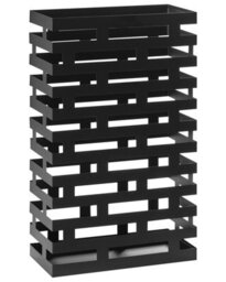 Wyld And Coco Tall Black Powder-Coated Iron Umbrella Stand With Integrated Water Tray, Slim Hallway Organizer - thumbnail 3