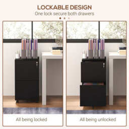 Vinsetto Steel File Cabinet With Hanging Bar For Letter A4 Legal Size Black - thumbnail 6