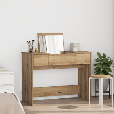 Walplus Dressing Table With Mirror Artisan Oak 100X45X76 Cm - image 1