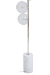 Orsina Nickel And White Marble Floor Lamp, 5 Globe Shade Floor Light For Living Room, Marble Base Light For Lounge - thumbnail 2