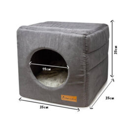 All Pond Solutions All Pet Solutions 3-In-1 Dog / Cat Cube Bed - Grey - thumbnail 4