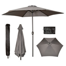 Samuel Alexander 2.7M Grey Havana Garden Patio Parasol With Crank Handle - thumbnail 8