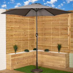 Samuel Alexander 2.7M Grey Havana Garden Patio Parasol With Crank Handle - thumbnail 1