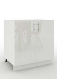 Jd Greta Adjustable Legs Kitchen Base Unit 800mm Storage Cabinet With Door Shelf 80Cm - White Gloss