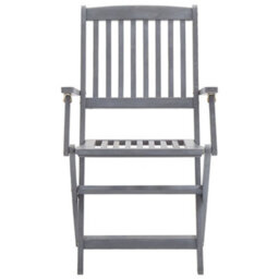 Berkfield Folding Outdoor Chairs 2 Pcs Solid Acacia Wood - thumbnail 3
