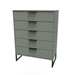 Beijing 5 Drawer Chest Of Drawers In Reed Green (Ready Assembled) - thumbnail 3
