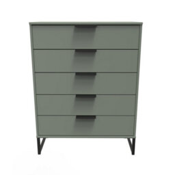 Beijing 5 Drawer Chest Of Drawers In Reed Green (Ready Assembled) - thumbnail 1